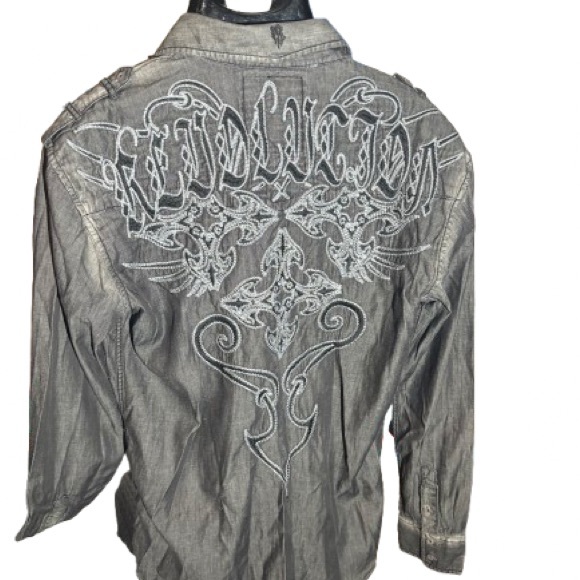 2/$20 Roar Gray Lightweight Shirt Jacket with Collared Design - Picture 3 of 8